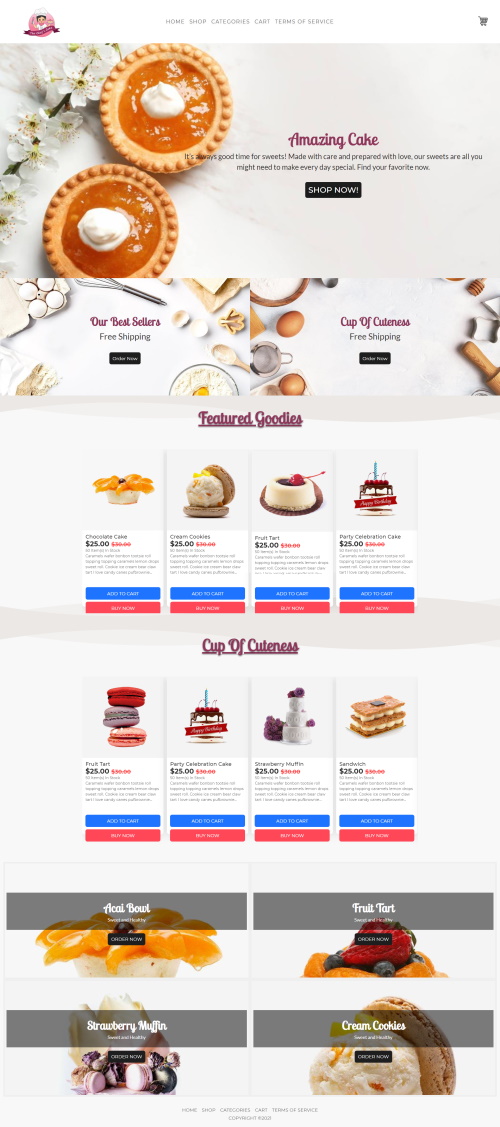 MMIO Ecommerce Template for Cake Shop