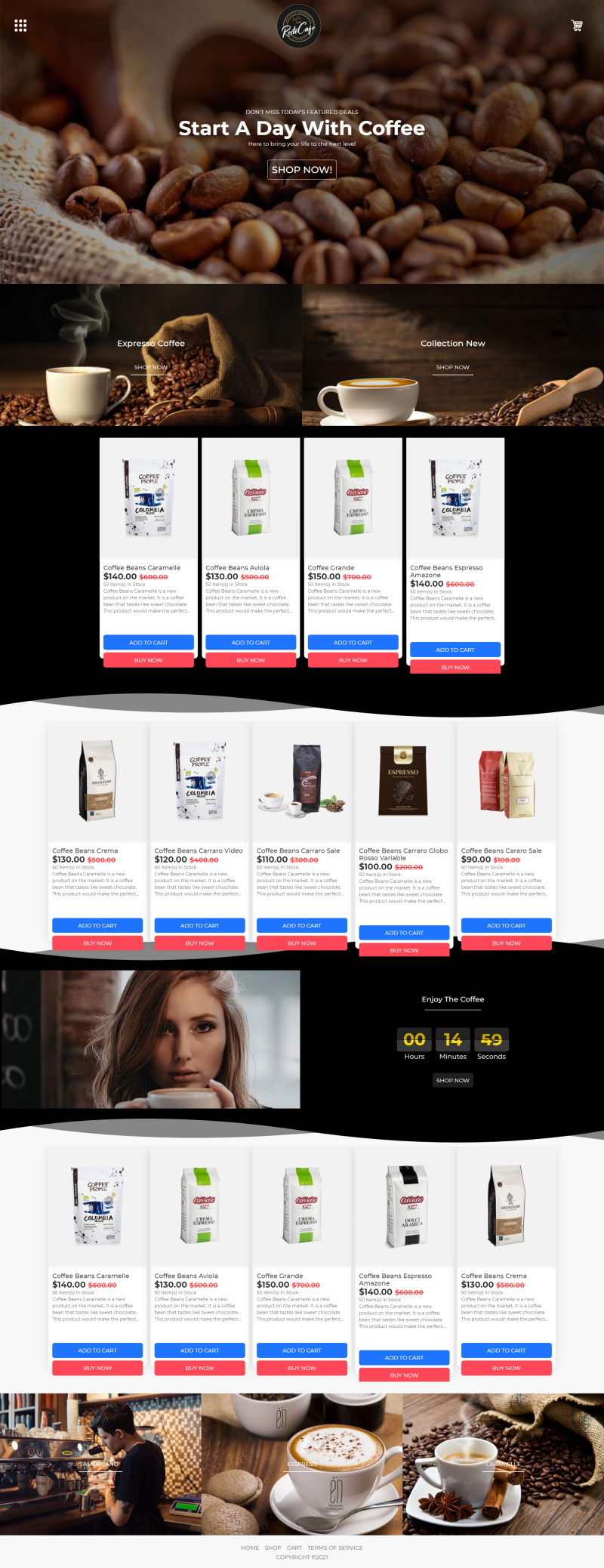 MMIO Ecommerce Template for Coffee Shop