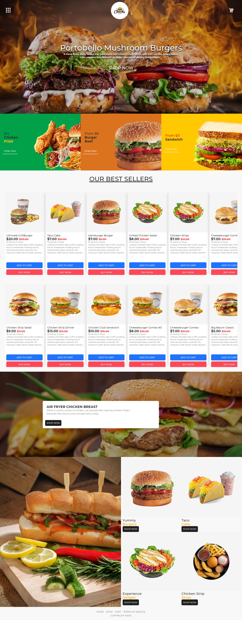 MMIO Ecommerce Template for Fast-foods Shop
