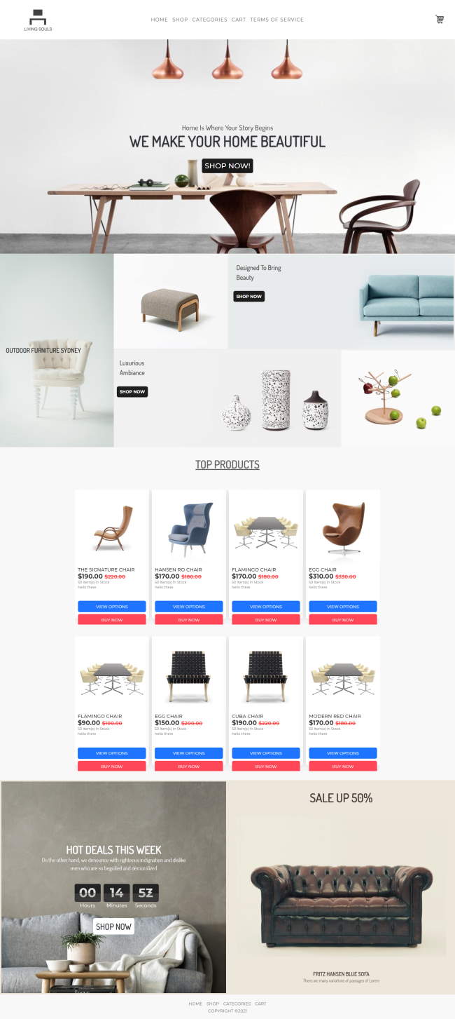 MMIO Ecommerce Template for Furniture Shop