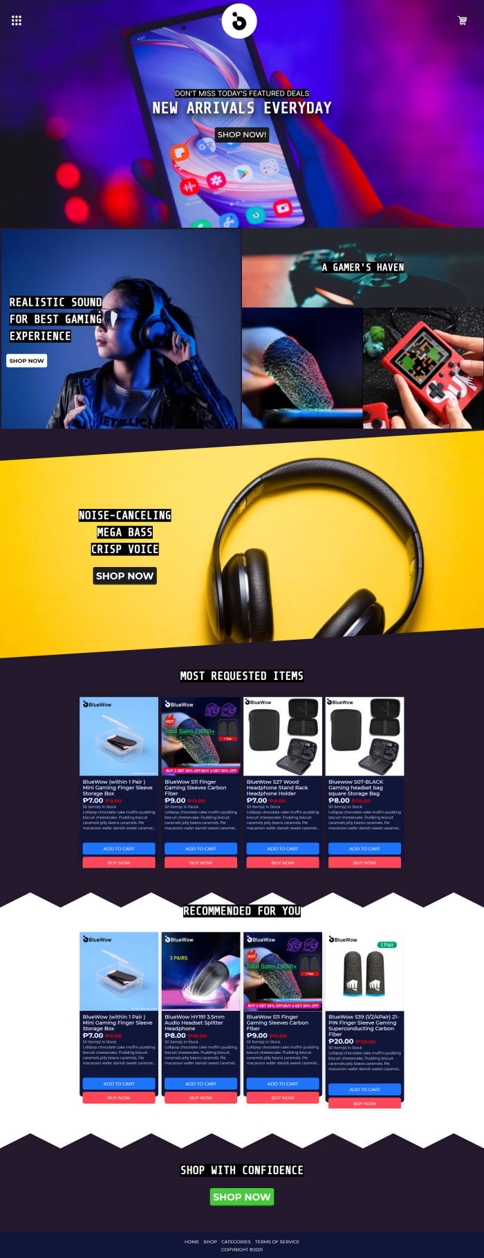MMIO Ecommerce Template for Gadgets Shop